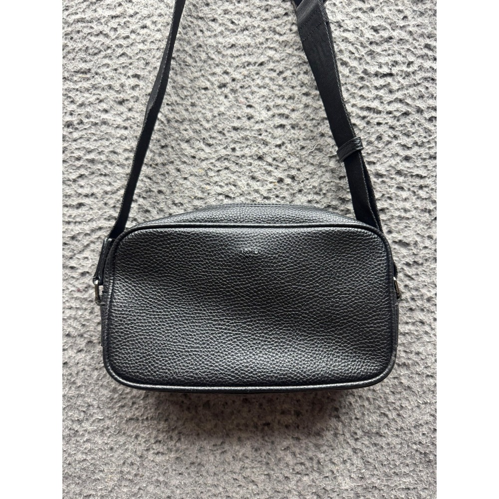 Angela Roi Designer Pebbled Leather Mini Crossbody Camera Bag Black Unisex